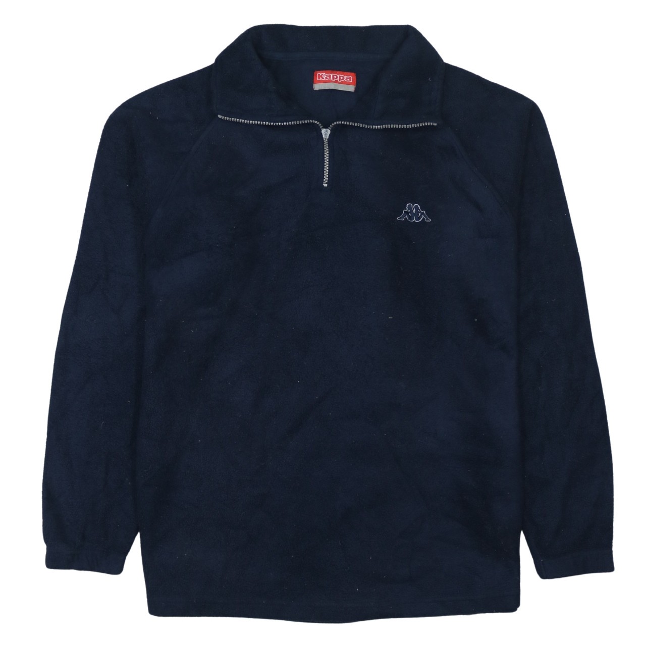 Kappa Mens Fleece Jumper Navy Blue 1 4 Zip Embroidered Logo Pullover Top XL