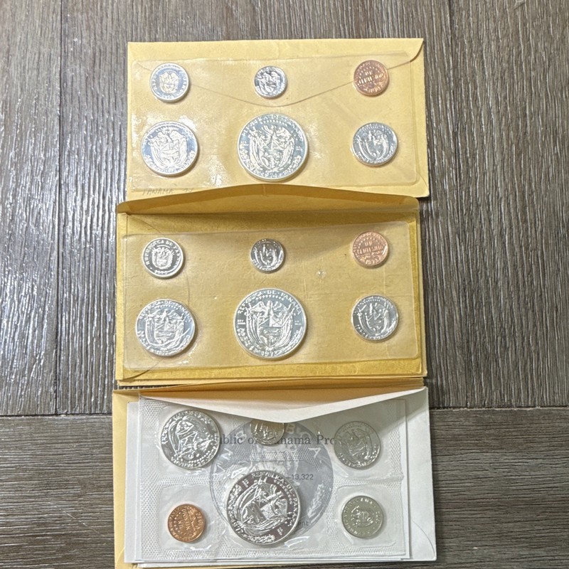 1972,73,74 Panama Uncirculated Coin Set Balboa Uncertified Ungraded Lot Of 3**
