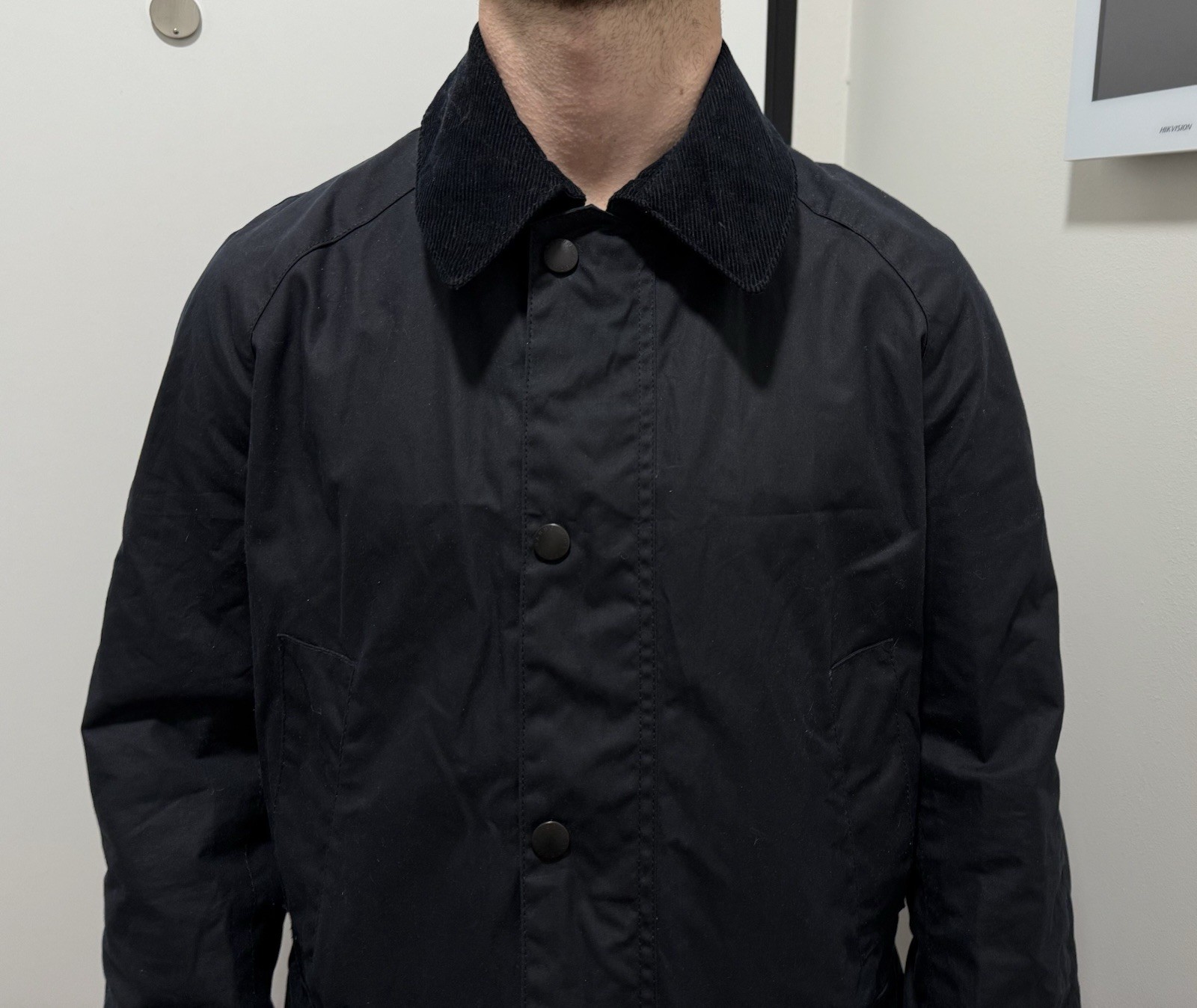 DDP Barbour Ashby Wax Waxed Jacket Black Tartan Men’s size M image 3