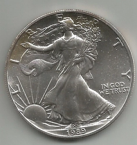 1989 AMERICAN EAGLE SILVER DOLLAR 1 OZ .999 FINE - UNCIRCULATED CONDITION - L@@K