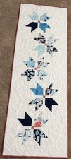 Handmade Quilted Table Runner/Topper 15" x 42" Shades of blue and peach