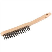 Image of Draper Wire Scratch Brush With Wood Handle & Hang Hole 2 Row 290mm Brown