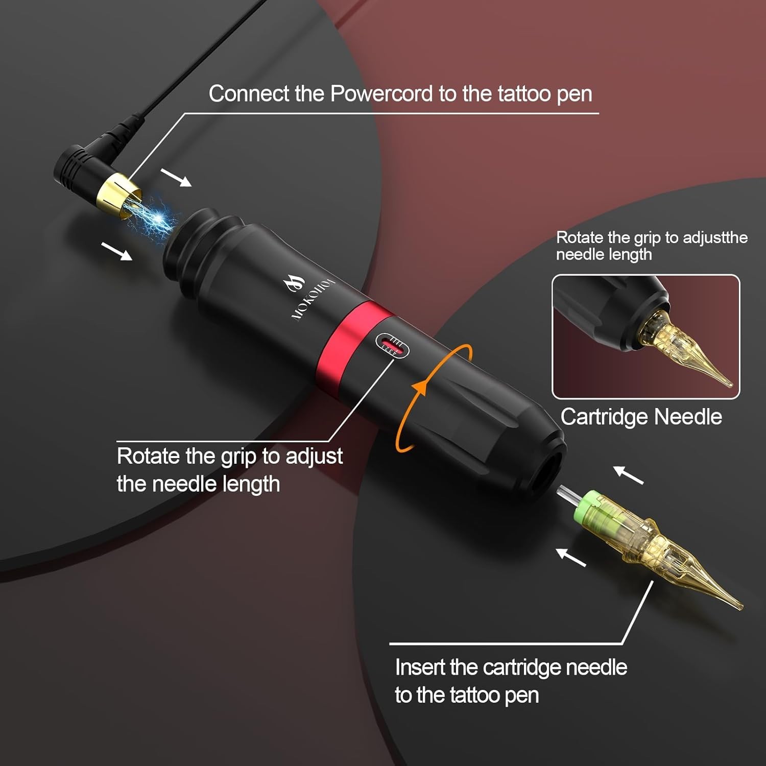 PROFESIONAL Maquina De Tatuaje Kit Para Tatuar Tattoo Rotativa Pluma