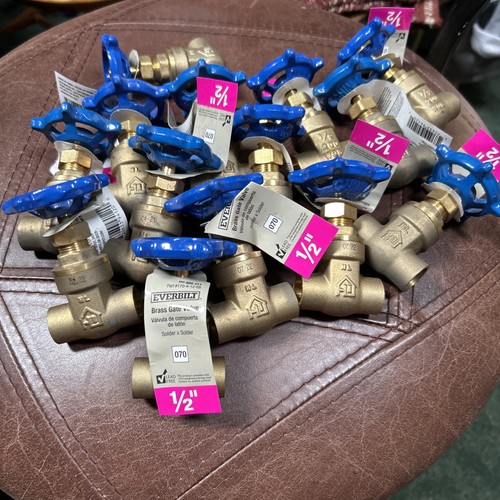 15-Everbilt 1/2 in. x 1/2 in. SWT x SWT  Brass Gate Valve. FREE SHIPPING