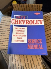 1973 Chevrolet Service Manual Camaro Chevelle...