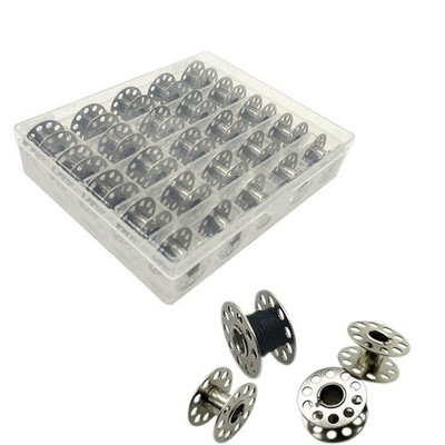 25 Pcs Metal Bobbins for Sewing Machine with Storage Box, A Class 15... 