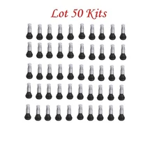 50 VALVES TR413C CHROME SNAP-IN TIRE VALVE STEM & HEX CAPS
