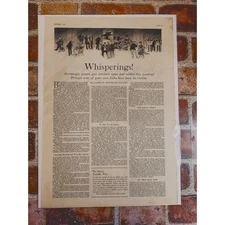 1918 "Whisperings!" Original Vtg Magazine Page WWI by Samual Hopkins Adams