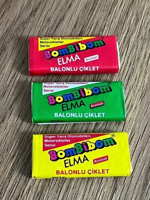 Vintage Türkei Bombibom 1990er Kaugummi 3 Stück (ungeöffnete Verpackung) 
