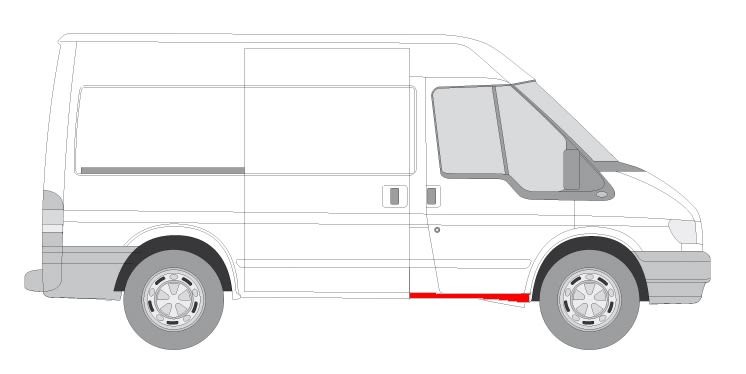 Sill Entry Plate Right Fits: FORD TRANSIT V, TRANSIT V FL 01.00-08.1