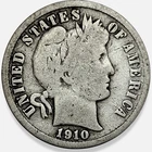 1910-P Barber Dime 10c Very Good G++ * Original Surfaces * 1910P #2