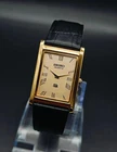 Vintage Seiko Slim Men's Quartz Wrist Watch -Roman Dial -Leather Strap