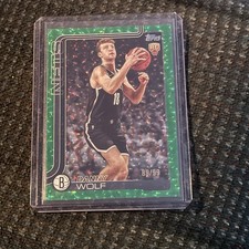 2025-26 Topps Basketball DANNY WOLF (RC) #227 GREEN CRACKLE FOIL /99 Nets