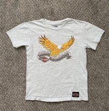 Vintage 90  s Harley Davidson Flaming Eagle Kids Shirt Size Medium 10-12