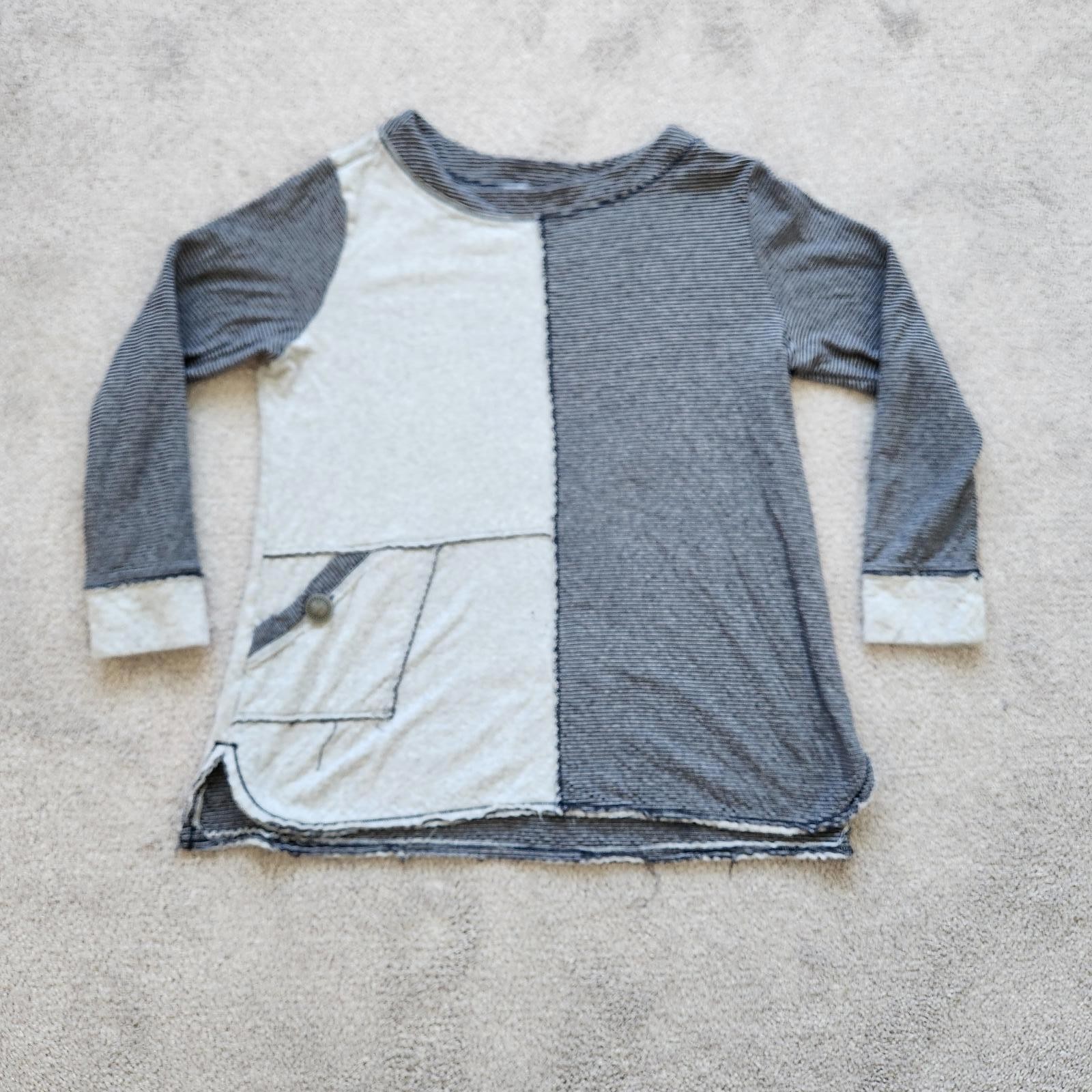 Patchwork Pullover | Y2K Upcycled Colorblock Raw … - image 1