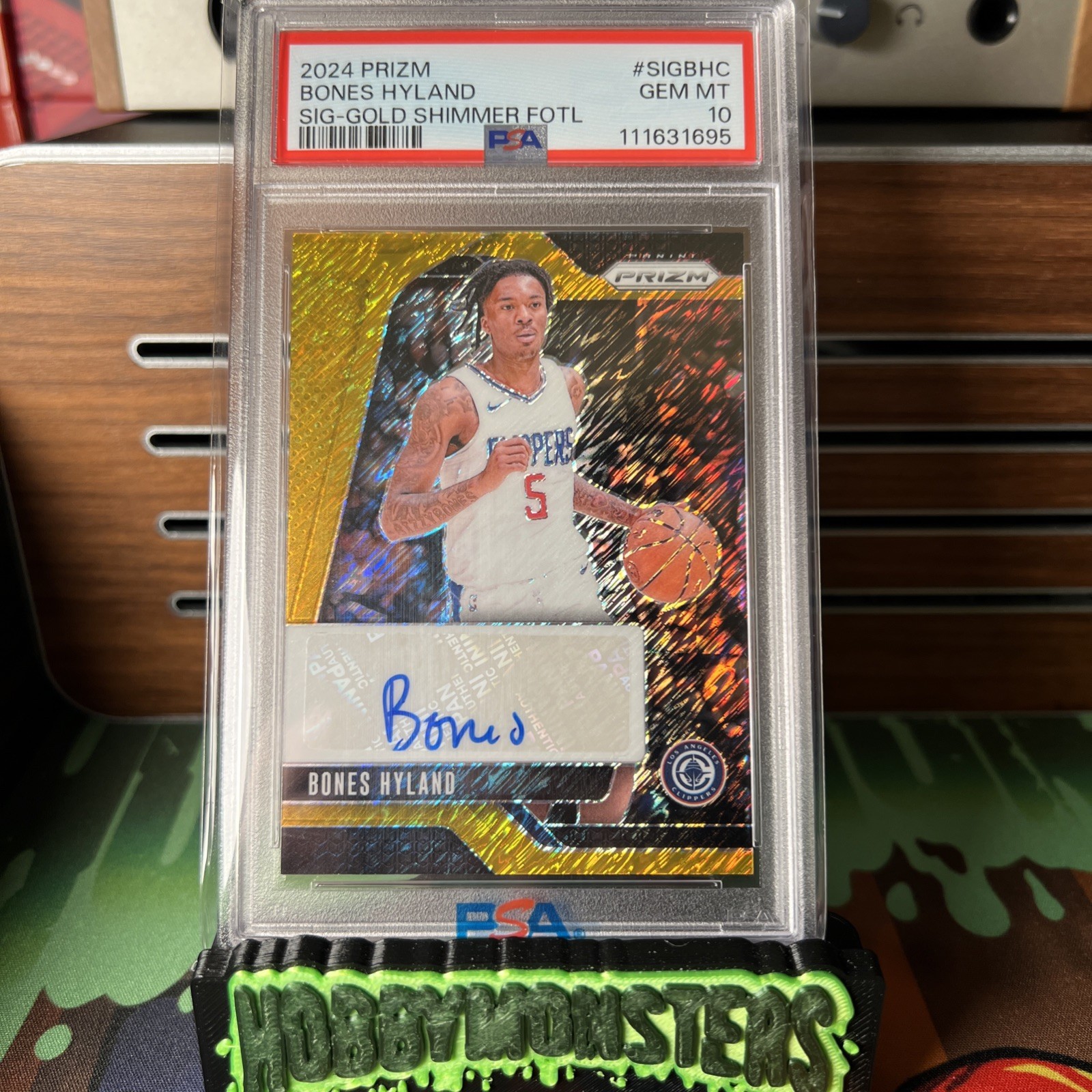 2024 Panini Prizm Bones Hyland Signature Auto GOLD SHIMMER FOTL /10 PSA 10 POP 1