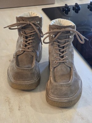 Bottega Veneta Driftwood Suede Haddock Lace-Up Boots Size 43 / US 10