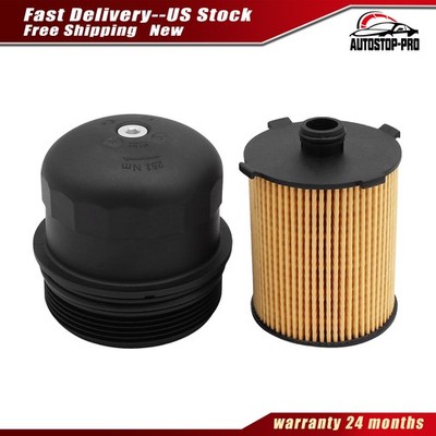 Engine Oil Filter Housing Cover Cap w/Filter for Volvo S60 V60 XC60 XC90 L4 2.0L
