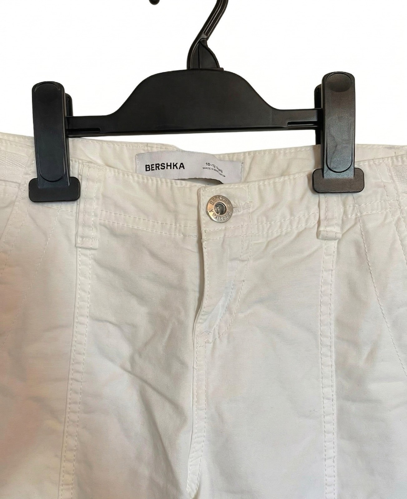 Teen White Cargo Pocket Straight-Leg Long Pants image 3