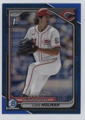 2024 Bowman Draft Chrome Blue Refractor 78/150 Luke Holman #BDC-100 0ox4