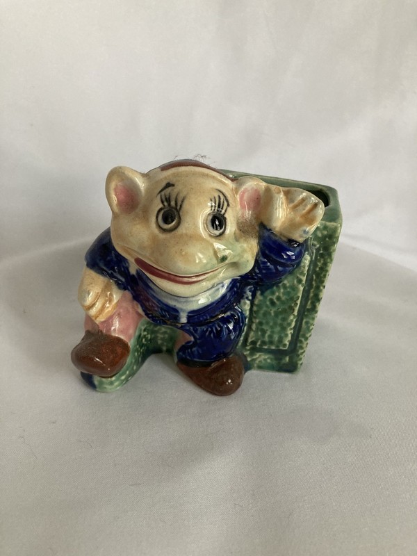 Vintage Ceramic Elf Dwarf Dopey or Bashful Planter 'Made In Japan'