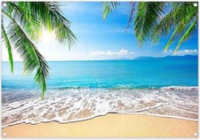 7x5ft Fabric Summer Hawaii Beach Photography Backdrop Tropical Seaside Palm T...