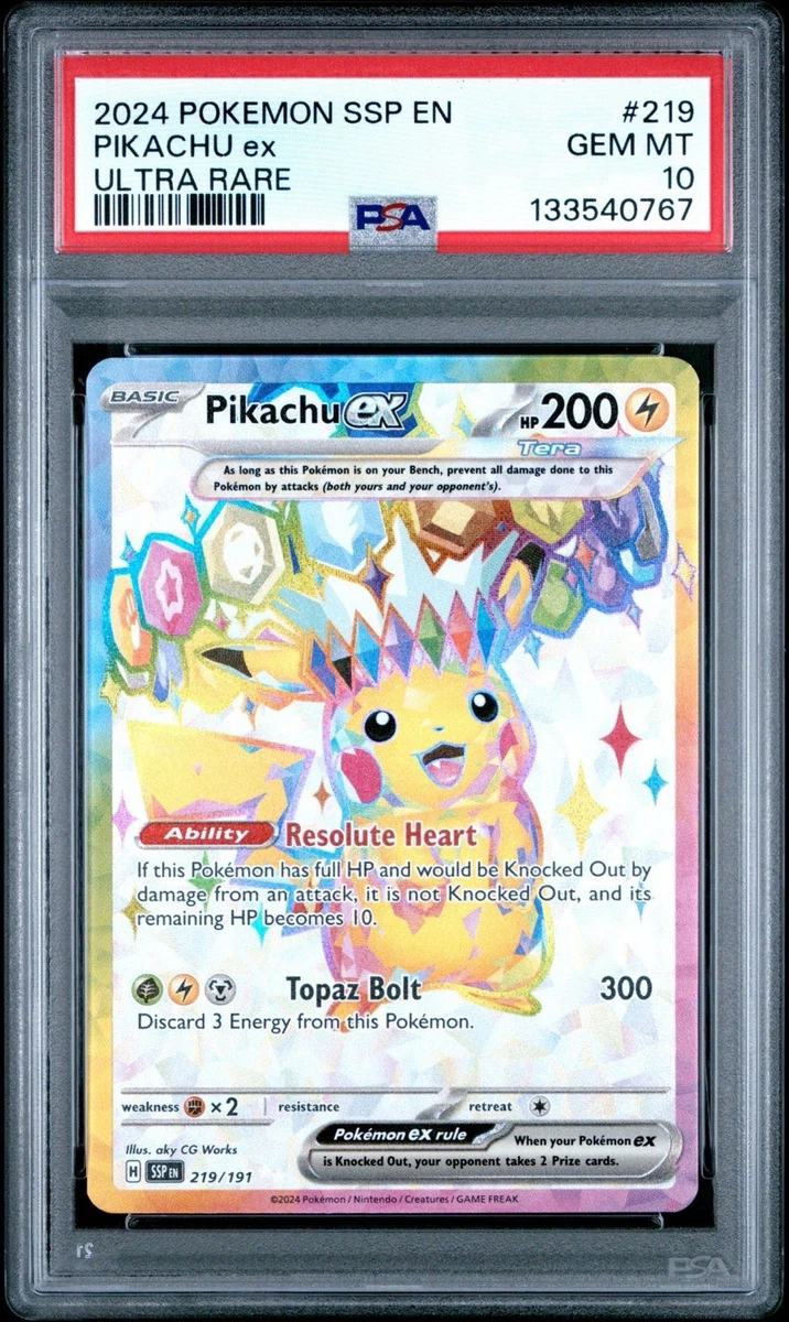 ポケモンカードゲーム 2024 Pikachu ex SPECIAL ART RARE PSA10 2024 Pikachu ex SPECIAL ART RARE PSA10 2024 Pokemon SV8 JPN