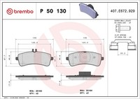 Bremsbelagsatz Scheibenbremse Prime Brembo P 50 130 FüR Mercedes SL R231 AMG GT