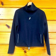 Sage collective Black Active Jacket with High Collar and Thumbhole XS