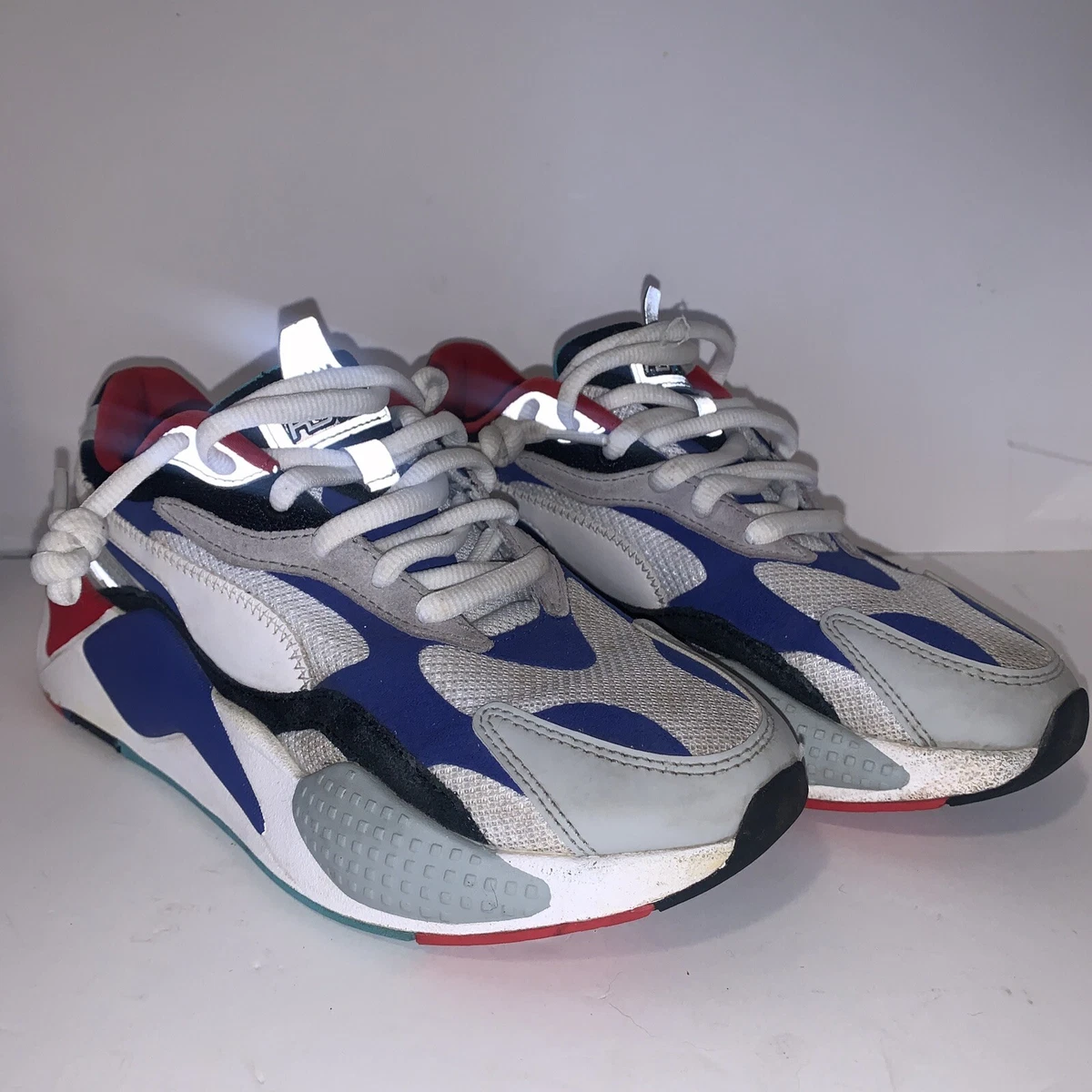 Puma RS-X3 Puzzle White Blue Black 371570-05 Men&#039;s Size 6 | eBay