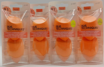 4PK Real Techniques Miracle Complexion Sponges #01462 ~ 8 TTL ~ FAST SHIP ~ NEW