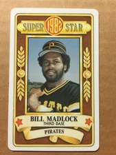 1982 Perma-Graphics Super Star Credit Cards Bill Madlock - Pittsburgh Pirates
