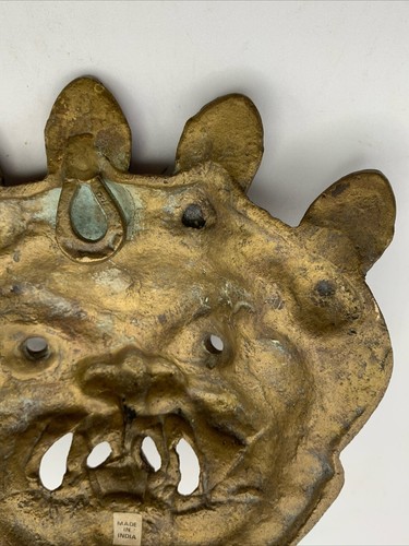 Vintage Nazar Battu Buddhist Mask Metal Wall Hanging - Picture 3 of 13