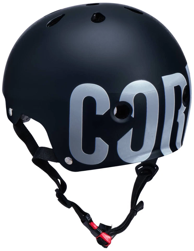 Core Street Stunt-Scooter Bmx Skate Inliner Trick Roller Casco Nero/Logo Bianco - Immagine 2 di 4