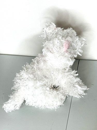 Ganz White Terrier Puppy Dog Webkinz Lil Kinz No Code Stuffed Animal 9" Long Bow - Picture 2 of 10