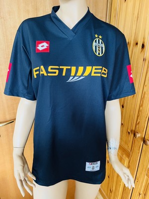 Juventus 2001-02 Away Black Football Jersey Shirt Fastweb Lotto