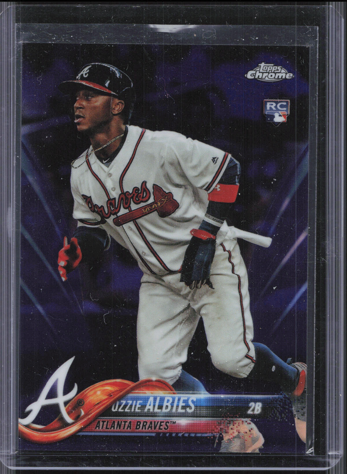 2018 Topps Chrome #72 Ozzie Albies Purple Refractor #/299