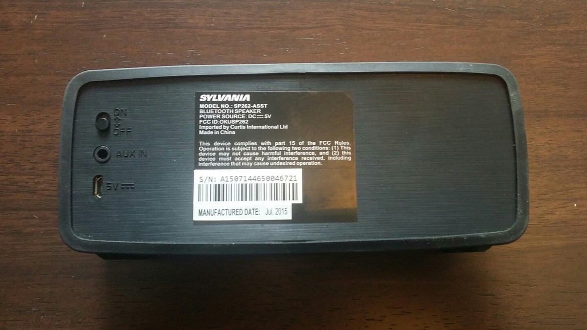 Sylvania SP262 Bluetooth Speaker