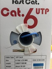 fast Cat. Cat6 Copper Ethernet Cable 1000ft - 23 AWG, CMR, 550MHZ / 10GB UTP LAN