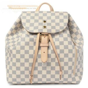 louis vuitton white checkered backpack