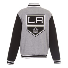 NHL Los Angeles Kings Reversible Full Snap Fleece Jacket JHD Embroidered Logos