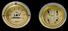 1937 1938 1939 Ford Car 2 Gauge Dash Panel Quad Style Insert Set Powder Coated