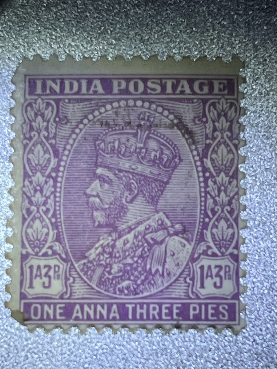 Rare INDIA 1 Anna 3 pies vintage stamp. nice condition | eBay display picture 1