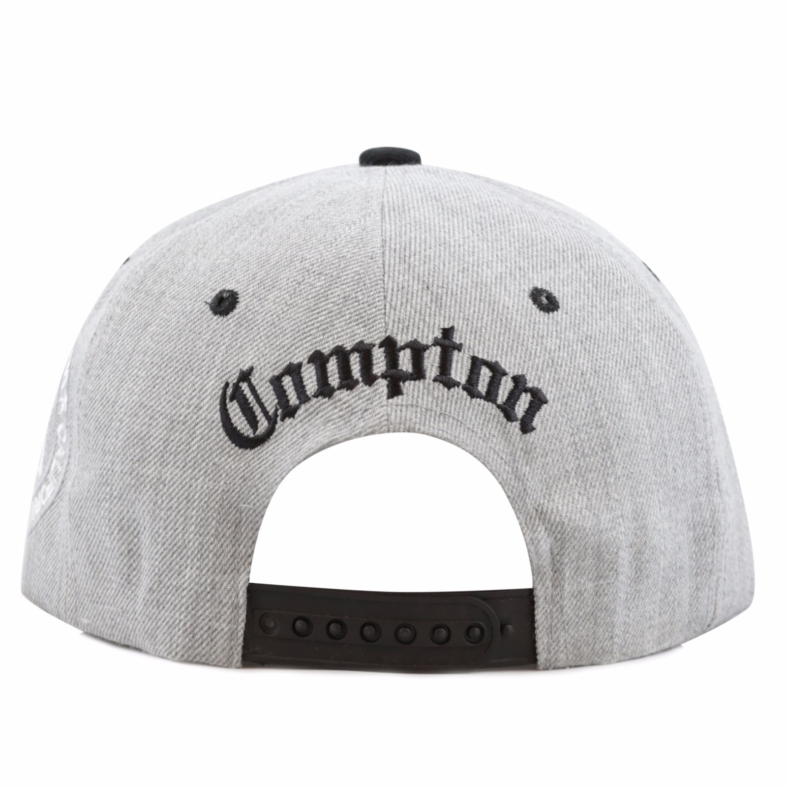 The Hat Depot "COMPTON" 3D Embroidered Heather Grey Snapback Hat