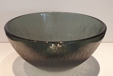 Norwegian Glass Fersken PEACH Grey Bowl C1956 by Willy Johansson Hadeland D:23cm
