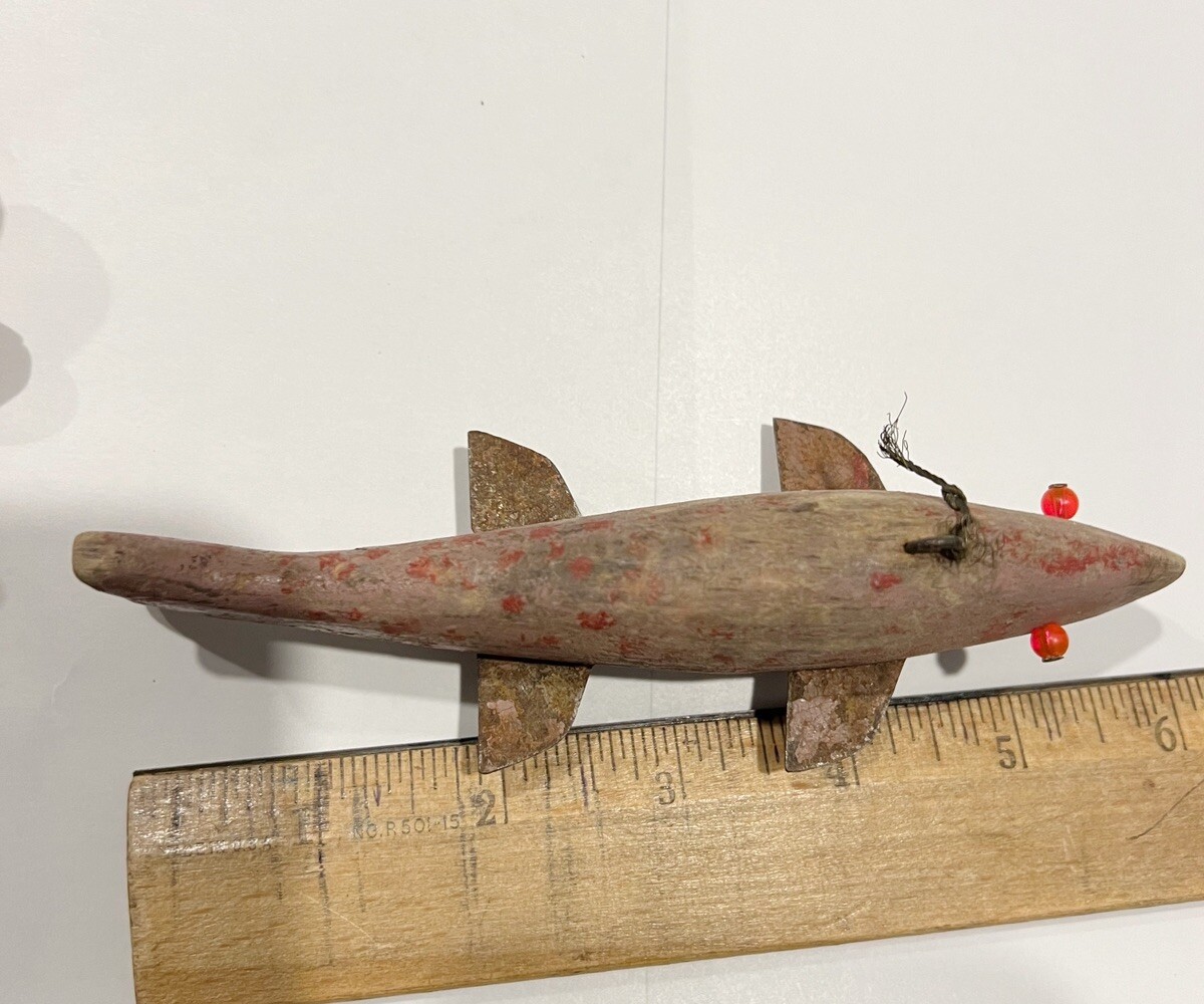 Vintage 6” Wooden Ice Fishing Spear Decoy Unknown Make eBay