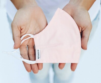 Pura Vida Bracelets SOLID BLUSH FACE MASK- Pink, Filter Pocket/ FREE SHIPPING
