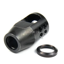 NEW! Compact Low Concussion 1/2x36 Muzzle Brake Compensator FOR 9MM /w washer