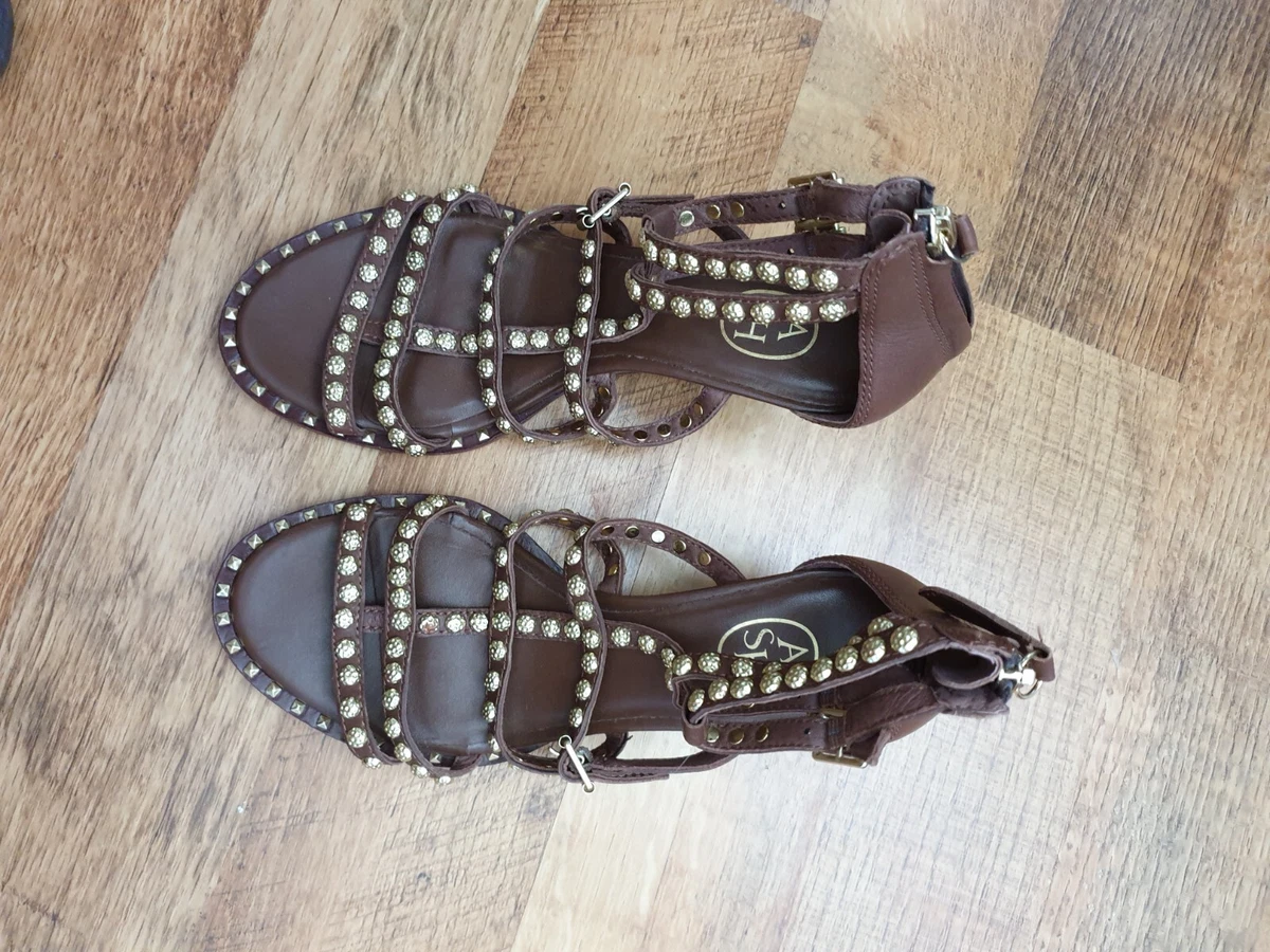 ASH brown wedge gladiator sandals size 3 36 eBay