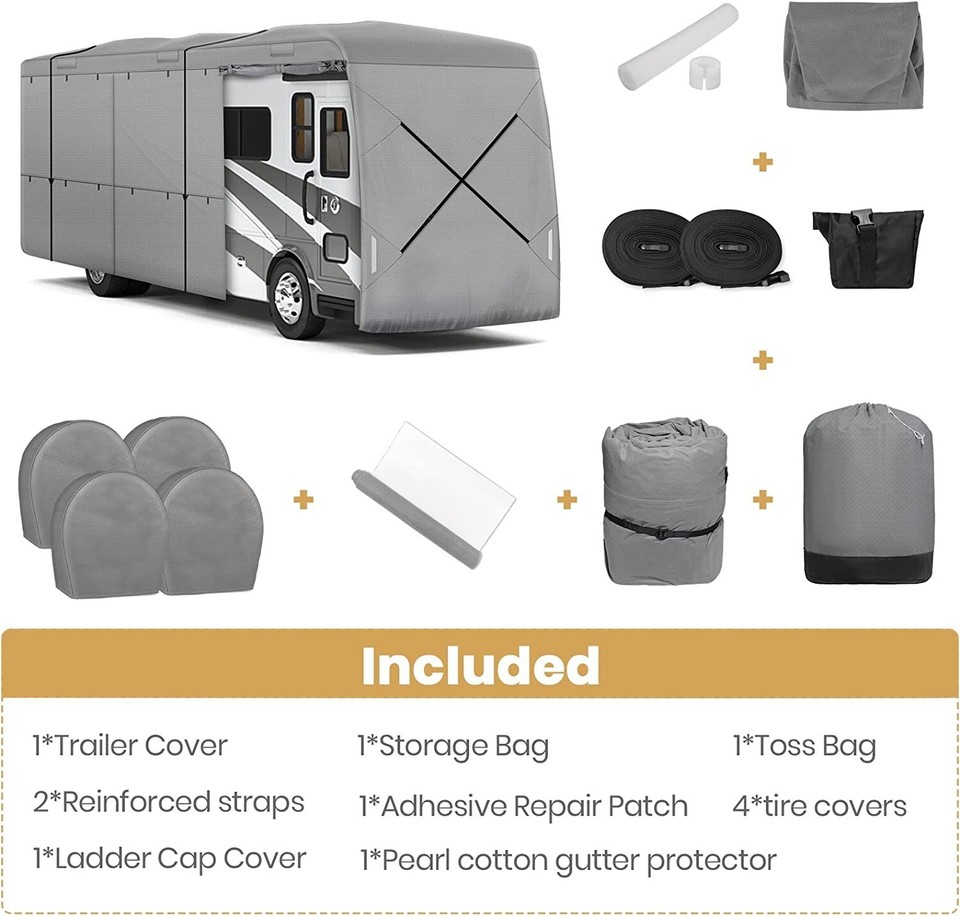 Windproof Upgraded Class A RV Cover Motorhome Cover Extra Thick 5